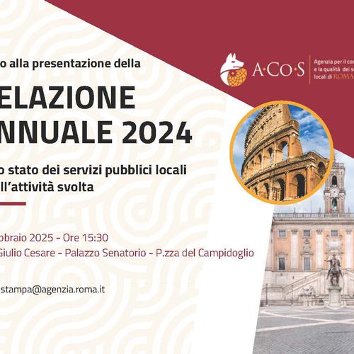Invito alla presentazione della Relazione annuale sullo stato dei servizi pubblici locali e sulla attività svolta - Anno 2024